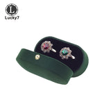 Flannel Double Ring Box Jewelry Organizer