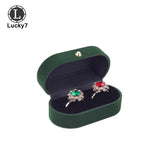Flannel Double Ring Box Jewelry Organizer