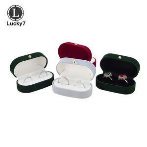 Flannel Double Ring Box Jewelry Organizer