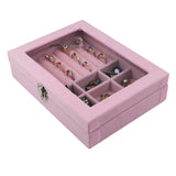 Flannel Jewelry Box with Lid Ring Earring Storage