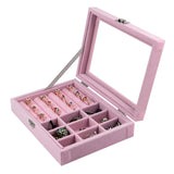 Flannel Jewelry Box with Lid Ring Earring Storage