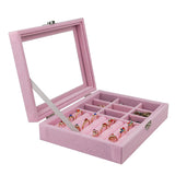 Flannel Jewelry Box with Lid Ring Earring Storage