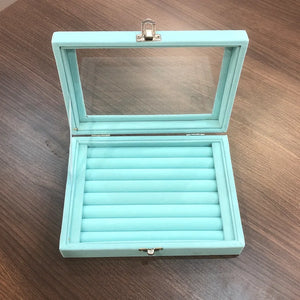 Flannel Jewelry Storage Box Anti-Oxidation Dustproof Glass Display