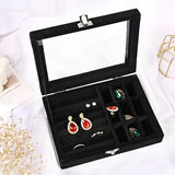 Flannel Jewelry Storage Box Anti-Oxidation Dustproof Glass Display