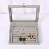 Flannel Jewelry Storage Box Anti-Oxidation Dustproof Glass Display