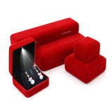 Flannel LED Light Jewelry Box for Lover Gift Wedding