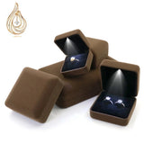 Flannel LED Light Jewelry Box for Lover Gift Wedding
