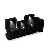 Flannel LED Light Jewelry Box for Lover Gift Wedding