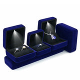 Flannel LED Light Jewelry Box for Lover Gift Wedding