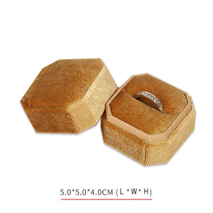 Flannel Octagonal Jewelry Box Ring Case Earring Wedding Gift