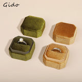 Flannel Octagonal Jewelry Box Ring Case Earring Wedding Gift