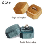 Flannel Octagonal Jewelry Box Ring Case Earring Wedding Gift
