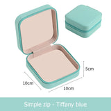 Flannel PU Jewelry Organizer Travel Portable Mini Earrings Display Storage Box