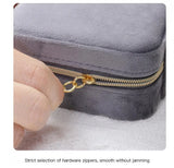 Flannel Portable Jewelry Box Square Gift Packaging Velvet Jewellery Storage Case