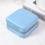 Flannel Portable Jewelry Box Square Gift Packaging Velvet Jewellery Storage Case