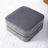 Flannel Portable Jewelry Box Square Gift Packaging Velvet Jewellery Storage Case