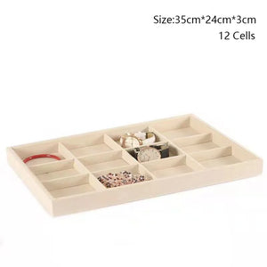 Flannel Ring Necklace Storage Box Bracelet Earrings Jewelry Box Display