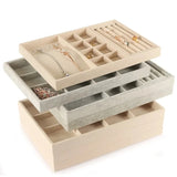 Flannel Ring Necklace Storage Box Bracelet Earrings Jewelry Box Display