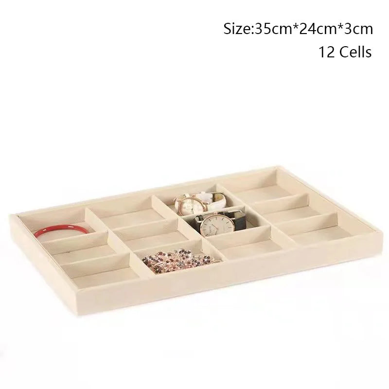 Flannel Ring Necklace Storage Box Bracelet Earrings Jewelry Box Display
