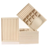 Flannel Ring Necklace Storage Box Bracelet Earrings Jewelry Box Display