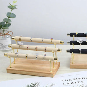 Wooden Jewelry Display Stand Ring Holder Necklace Bracelets Anklets