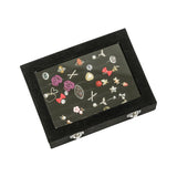 Flannel Velvet Jewelry Organizer Box Earrings Rings Transparent Glass