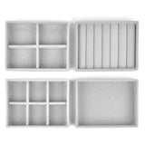 Flannelette Jewelry Box Stackable Storage Gray