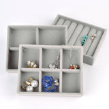 Flannelette Jewelry Box Stackable Storage Gray