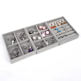 Flannelette Jewelry Box Stackable Storage Gray