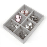 Flannelette Jewelry Box Stackable Storage Gray