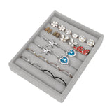 Flannelette Jewelry Box Stackable Storage Gray