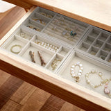 Flannelette Jewelry Display Boxes Grid Rings Earrings Storage Holder Organizer