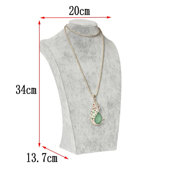 Flannelette Portrait Necklace Display Stand Holder Jewellry Mannequin Bust