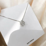 Cubic Zircon Snowflake Pendant Necklace 925 Silver