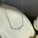 Star Moon Flower Necklace 925 Silver Birthday Gift