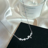 Star Moon Flower Necklace 925 Silver Birthday Gift