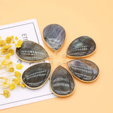 Labradorite Water Drop Shape Stone Pendant for DIY Jewelry Making