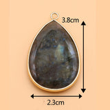 Labradorite Water Drop Shape Stone Pendant for DIY Jewelry Making