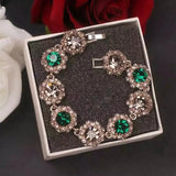 Rhinestone Retro Bracelet Crystal Hand Jewelry Gift Charm Bracelet for Women