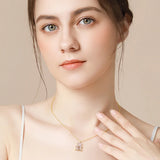 Lovely Bear Pendant Necklace for Women Stainless Steel Jewelry Gift