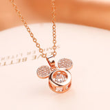 Flash Swing Diamond Pendant Lovely Mouse Necklaces for Women