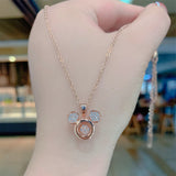 Flash Swing Diamond Pendant Lovely Mouse Necklaces for Women