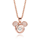 Flash Swing Diamond Pendant Lovely Mouse Necklaces for Women