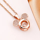 Flash Swing Diamond Pendant Lovely Mouse Necklaces for Women