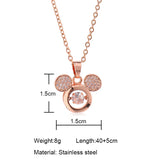 Flash Swing Diamond Pendant Lovely Mouse Necklaces for Women