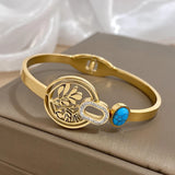 316L Stainless Steel Tree of Life Charm Bangle Bracelet for Women