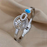 316L Stainless Steel Tree of Life Charm Bangle Bracelet for Women