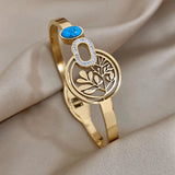 316L Stainless Steel Tree of Life Charm Bangle Bracelet for Women