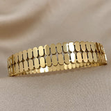 316L Stainless Steel Double Row Hollow Geometric Bracelet Bangles for Women