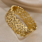 Chunky Charm Leaf Stainless Steel Bracelet Waterproof Jewelry